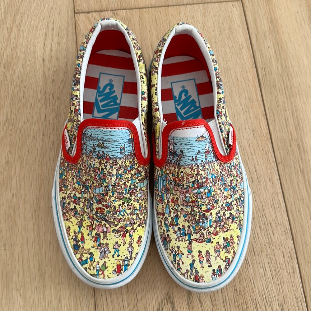 VANS where’s Waldo slip ons size 3.5